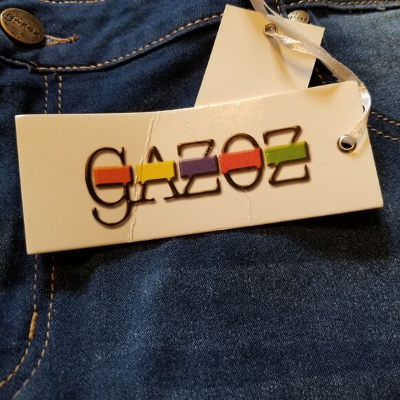 Gazoz Women's Size 16 Dark Blue Distressed Ripped Jeans With Side Stripes - Picture 3 of 14